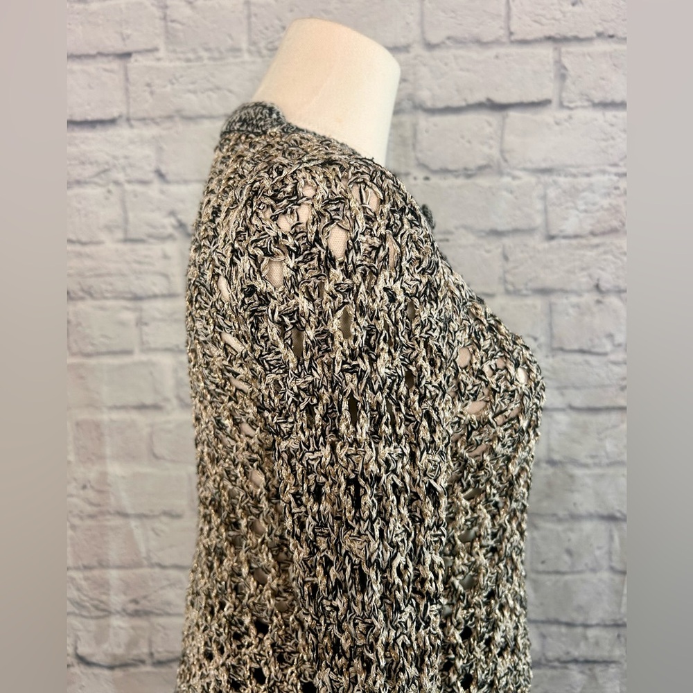 2 Piece Styled Outfit ZARA Gold Black Textured Sweater Black Mini Skirt Office - Picture 7 of 16
